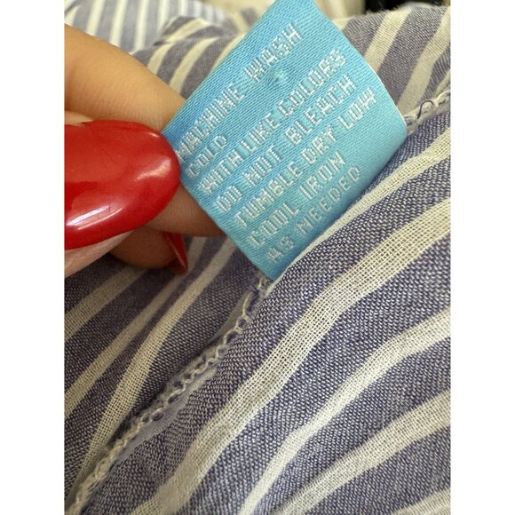 J.McLaughlin Womens Blue & White Striped Button-Down Shirt Size M - Picture 7 of 8